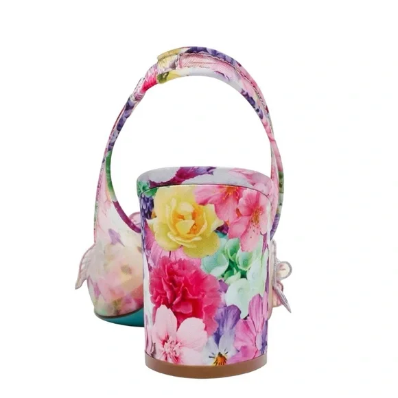 Betsey Johnson Women's PETRA Floral Slingback Heels - Pink Size 8 - Picture 12 of 15